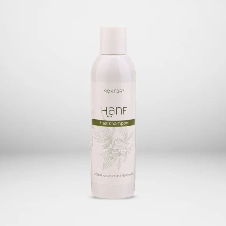 Hanf Haarshampoo von Nektar in weißer 200-ml-Flasche