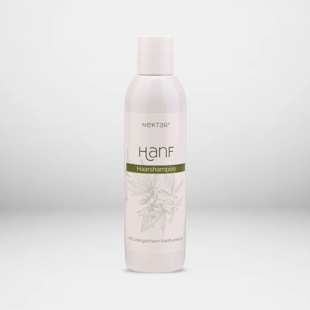 Hanf Haarshampoo von Nektar in weißer 200-ml-Flasche