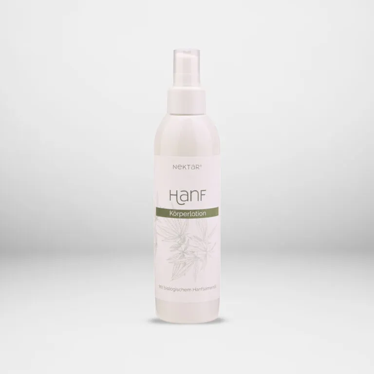 Hanf Körperlotion von Nektar in weißer Sprühflasche